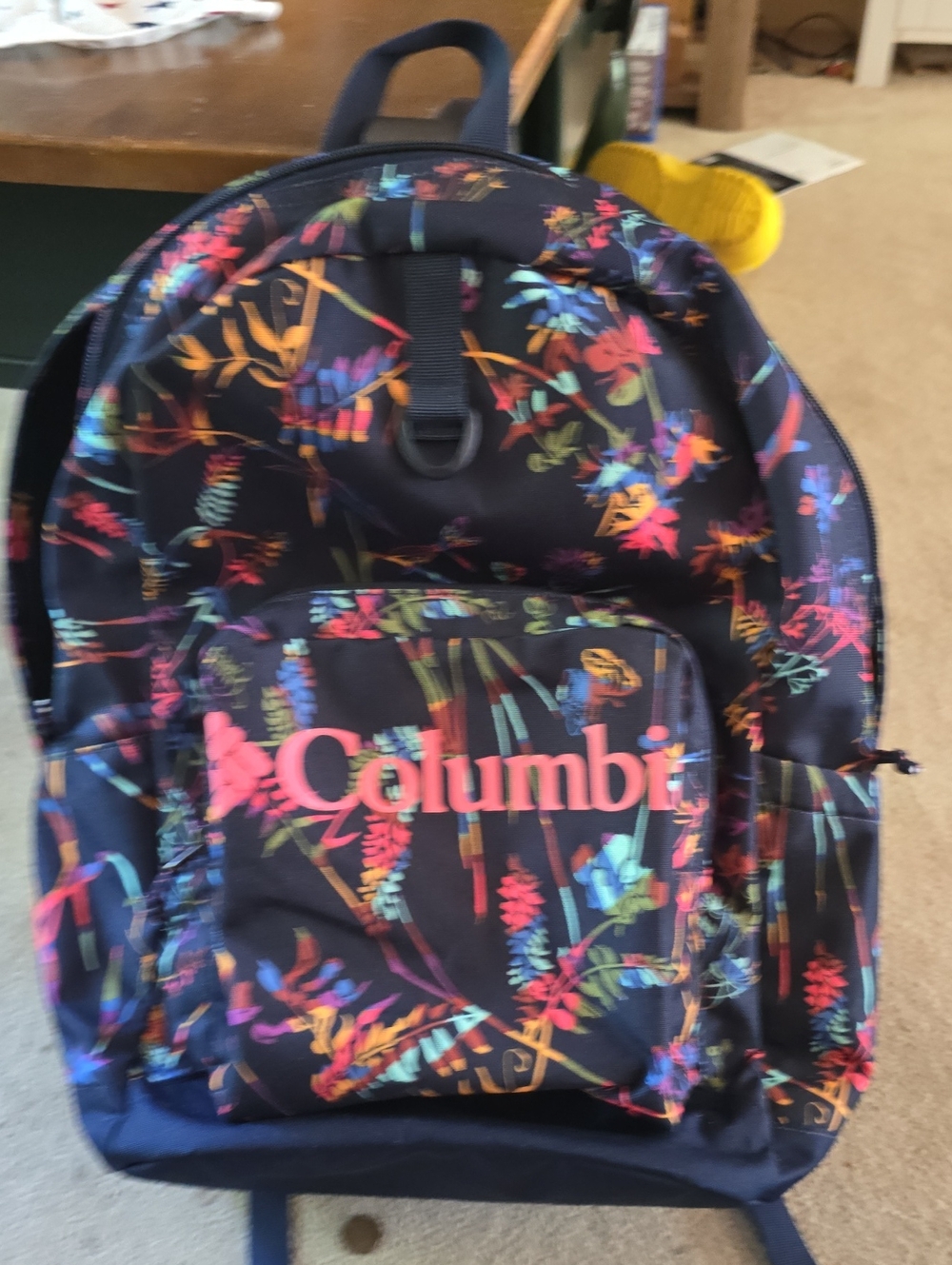 Columbia Navy Backpack with Multicolor Floral Print